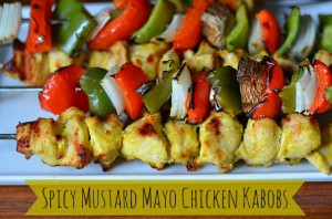 Spicy Mustard Mayo Chicken Kabobs {Recipe}